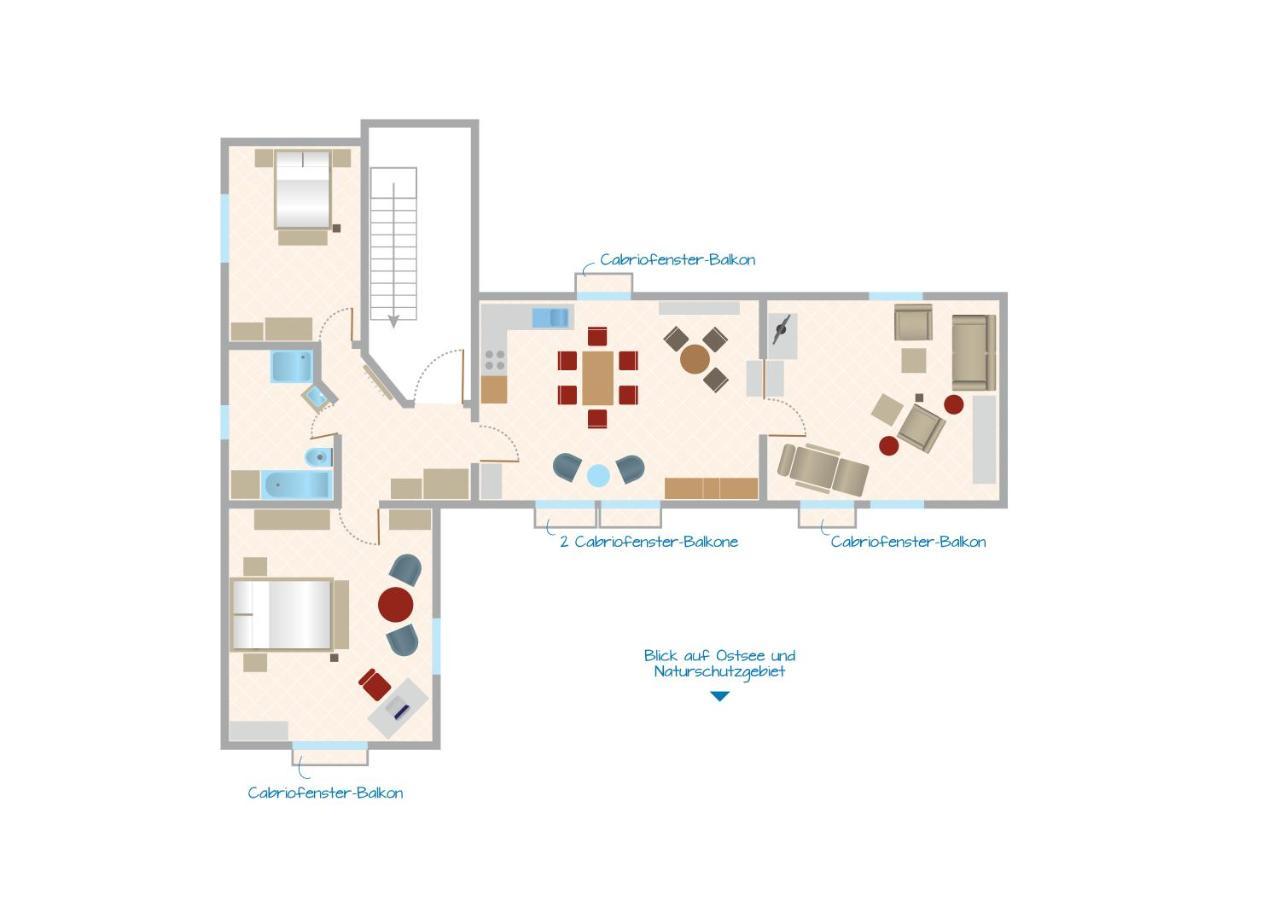 Traumblick Sellin: Spacious Beachside Apartment with Pool and Sauna Goehren  Exterior photo